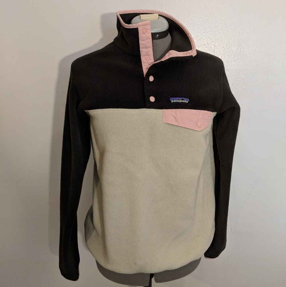 Patagonia Synchilla Pull-Over Pink Brown Fleece